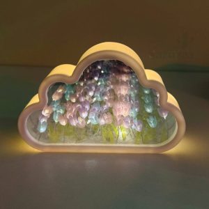 Creative Handmade LED Night Light Mirror DIY Tulip Flower Table Lamp Home Decoration Tulip Lamp
