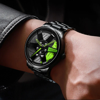 movement watch men's vacuum plating wheel style non-mechanical watch