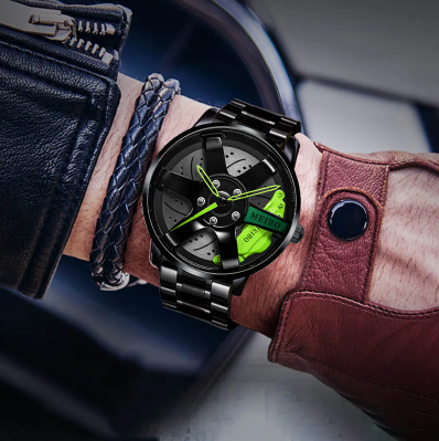 movement watch men's vacuum plating wheel style non-mechanical watch