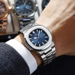 POEDAGAR 613 Luxury Casual Watch Top Brand Fashion Square Dial Stainless Steel Calendar Luminous Waterproof Men Watch Male Clock