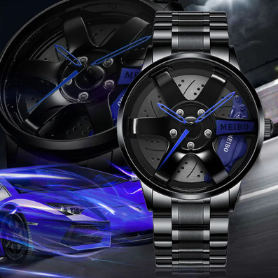 movement watch men's vacuum plating wheel style non-mechanical watch