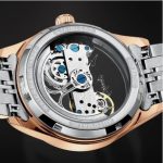 AILANG Men's Skeleton Hollow Flywheel Bridge Movement Automatic Mechanical Watch
